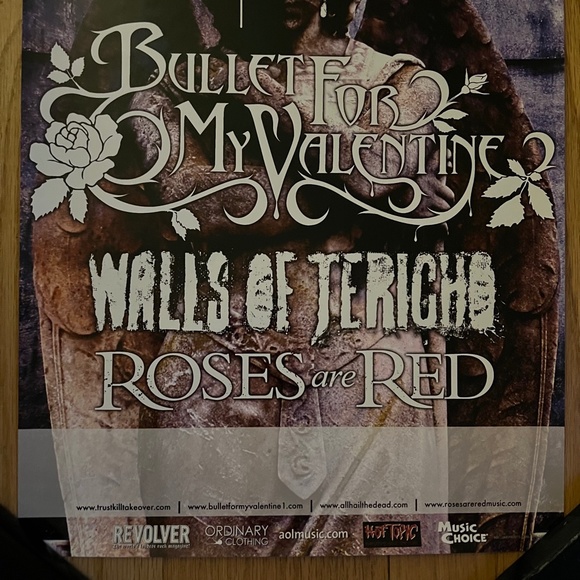 TRUSTKILL TAKEOVER TOUR 2006 11x17 Poster Bullet For My Valentine - Picture 3 of 6